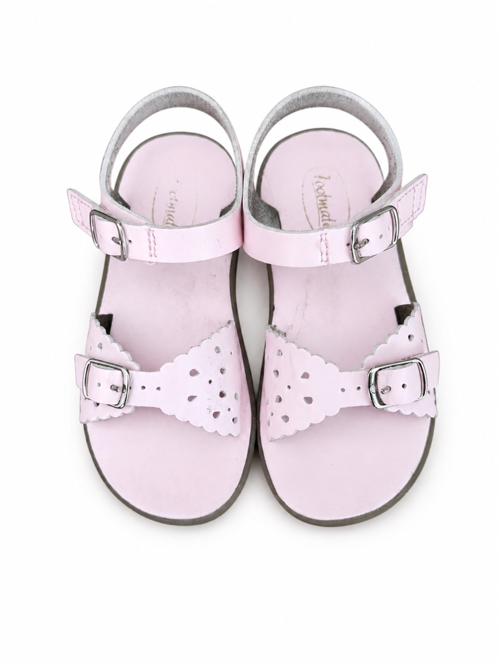 FootMates Light Pink Scalloped Buckle Sandals